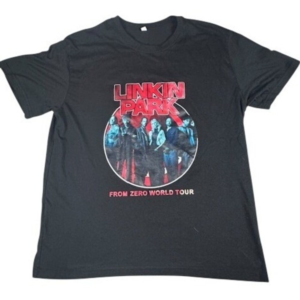 Linkin Park T-Shirt Mens L From Zero World Tour 2025 Black Band Graphic Tee